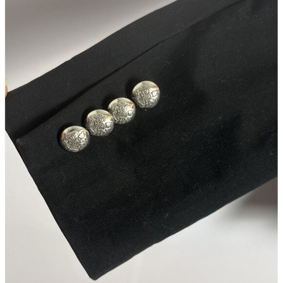 Lauren Ralph Lauren Womens Blazer Petites Size 10P Black Silver Buttons Academia - Picture 3 of 8